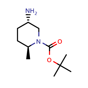 Chemical structure of tert-butyl (2S,5S)-5-amino-2-methylpiperidine-1-carboxylate , CAS 2375165-77-6, AChemBlock Q53268