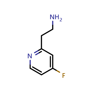 Chemical structure of 2-(4-fluoropyridin-2-yl)ethan-1-amine , CAS 1000554-27-7, AChemBlock Q53270