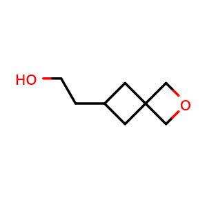 Chemical structure of 2-(2-oxaspiro[3.3]heptan-6-yl)ethan-1-ol , CAS 2306268-54-0, AChemBlock Q53276