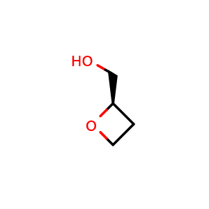 Chemical structure of (R)-oxetan-2-ylmethanol , CAS 1932342-97-6, AChemBlock Q53294