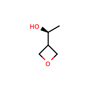 Chemical structure of (S)-1-(oxetan-3-yl)ethan-1-ol , CAS 2375165-26-5, AChemBlock Q53308