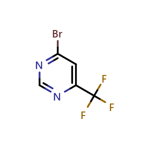 Chemical structure of 4-Bromo-6-(trifluoromethyl)pyrimidine , CAS 785777-89-1, AChemBlock Q53383