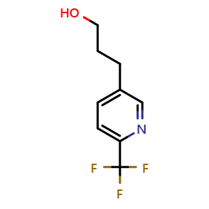 Chemical structure of 3-(6-(trifluoromethyl)pyridin-3-yl)propan-1-ol , CAS 1000540-46-4, AChemBlock Q53384