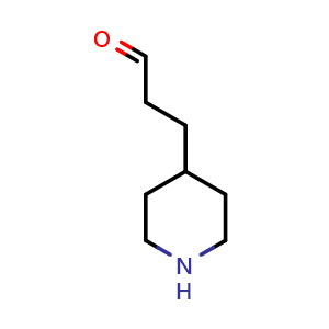 Chemical structure of 3-(piperidin-4-yl)propanal , CAS 15848-31-4, AChemBlock Q53388