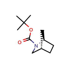 Chemical structure of tert-butyl (1R,4S)-2-azabicyclo[2.2.1]heptane-2-carboxylate , CAS 1034912-28-1, AChemBlock Q53391