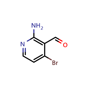 Chemical structure of 2-amino-4-bromonicotinaldehyde , CAS 1289139-45-2, AChemBlock Q53400