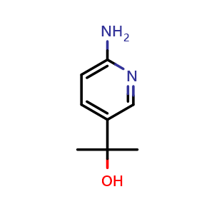 Chemical structure of 2-(6-aminopyridin-3-yl)propan-2-ol , CAS 843643-03-8, AChemBlock Q53407