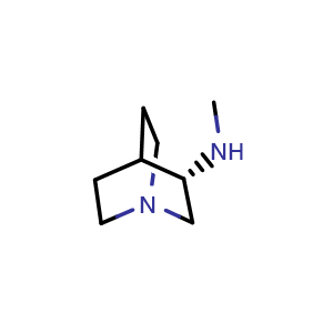 Chemical structure of (S)-N-methylquinuclidin-3-amine , CAS 1206598-69-7, AChemBlock Q53413