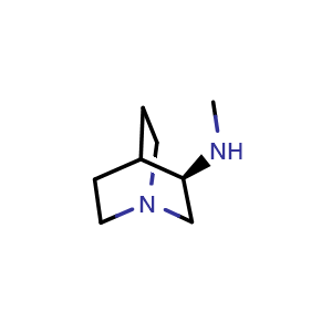 Chemical structure of (R)-N-methylquinuclidin-3-amine , CAS 644468-23-5, AChemBlock Q53415