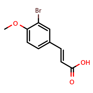 Chemical structure of 3-(3-bromo-4-methoxyphenyl)acrylic acid , CAS 1080-07-5, AChemBlock Q53450