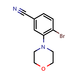 Chemical structure of 4-bromo-3-morpholinobenzonitrile , CAS 2090718-87-7, AChemBlock Q53456