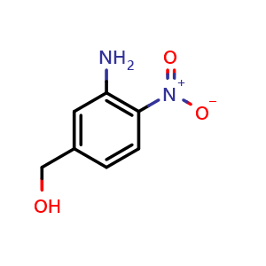 Chemical structure of (3-amino-4-nitrophenyl)methanol , CAS 37637-55-1, AChemBlock Q53461