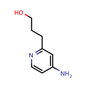 Chemical structure of 3-(4-aminopyridin-2-yl)propan-1-ol , CAS 340006-72-6, AChemBlock Q53463