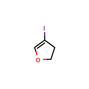 Chemical structure of 4-iodo-2,3-dihydrofuran , CAS 1232199-27-7, AChemBlock Q53484