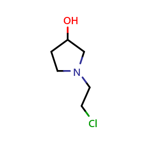 Chemical structure of 1-(2-chloroethyl)pyrrolidin-3-ol , CAS 1260676-77-4, AChemBlock Q53507