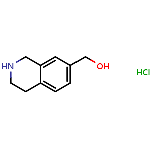 Chemical structure of (1,2,3,4-tetrahydroisoquinolin-7-yl)methanol hydrochloride , CAS 2152636-99-0, AChemBlock Q53544
