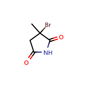 Chemical structure of 3-Bromo-3-methylpyrrolidine-2,5-dione , CAS 69636-52-8, AChemBlock Q53545