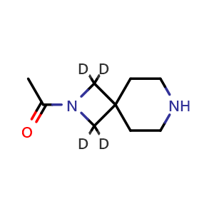 Chemical structure of 1-(2,7-diazaspiro[3.5]nonan-2-yl-1,1,3,3-d4)ethan-1-one , CAS 2253108-17-5, AChemBlock Q53562