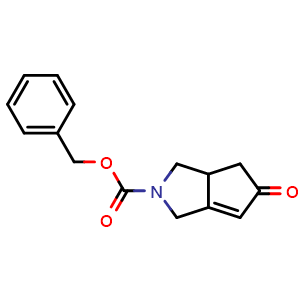 Chemical structure of benzyl 5-oxo-3,3a,4,5-tetrahydrocyclopenta[c]pyrrole-2(1H)-carboxylate , CAS 134886-27-4, AChemBlock Q53622