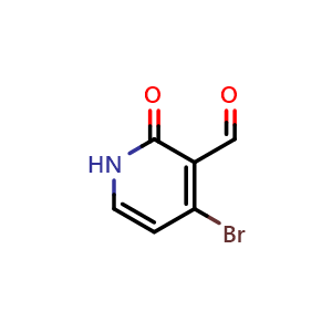 Chemical structure of 4-Bromo-2-oxo-1,2-dihydropyridine-3-carbaldehyde , CAS 1289196-72-0, AChemBlock Q53636