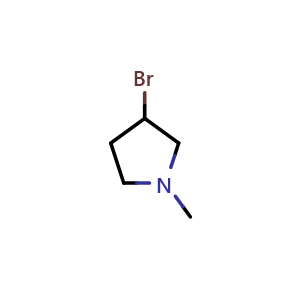 Chemical structure of 3-bromo-1-methylpyrrolidine , CAS 10603-45-9, AChemBlock Q53645
