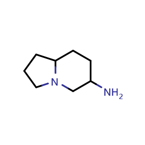 Chemical structure of octahydroindolizin-6-amine , CAS 1824202-77-8, AChemBlock Q53649