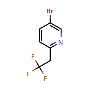 Chemical structure of 5-Bromo-2-(2,2,2-trifluoroethyl)pyridine , CAS 1335050-19-5, AChemBlock Q53651