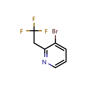 Chemical structure of 3-bromo-2-(2,2,2-trifluoroethyl)pyridine , CAS 1820616-33-8, AChemBlock Q53652