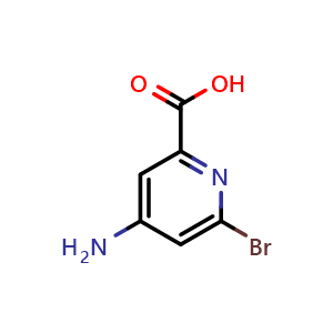 Chemical structure of 4-amino-6-bromopicolinic acid , CAS 1060811-27-9, AChemBlock Q53661