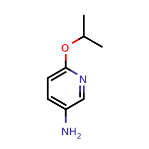 Chemical structure of 6-isopropoxypyridin-3-amine , CAS 52025-36-2, AChemBlock Q53684