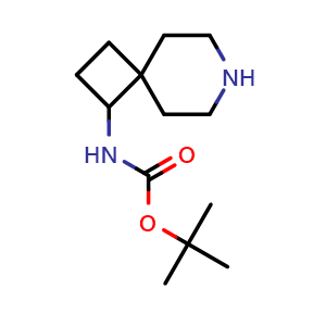 Chemical structure of tert-butyl (7-azaspiro[3.5]nonan-1-yl)carbamate , CAS 1354950-49-4, AChemBlock Q53702