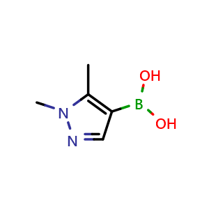 Chemical structure of (1,5-Dimethyl-1H-pyrazol-4-yl)boronic acid , CAS 1204333-57-2, AChemBlock Q53736