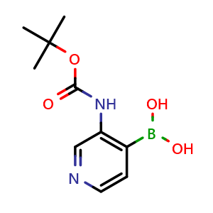Chemical structure of (3-((tert-butoxycarbonyl)amino)pyridin-4-yl)boronic acid , CAS 227473-82-7, AChemBlock Q53737