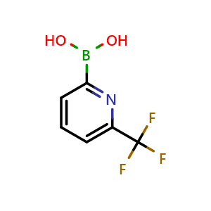 Chemical structure of (6-(trifluoromethyl)pyridin-2-yl)boronic acid , CAS 1162257-61-5, AChemBlock Q53771