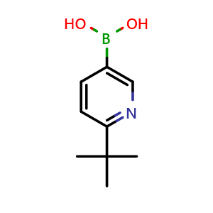 Chemical structure of (6-(tert-butyl)pyridin-3-yl)boronic acid , CAS 1174312-53-8, AChemBlock Q53784