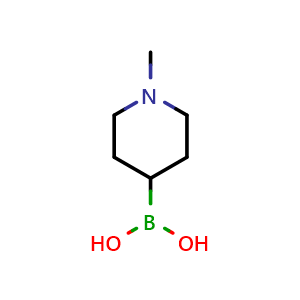 Chemical structure of (1-methylpiperidin-4-yl)boronic acid , CAS 706748-53-0, AChemBlock Q53789