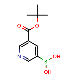 Chemical structure of (5-(tert-butoxycarbonyl)pyridin-3-yl)boronic acid , CAS 1203649-61-9, AChemBlock Q53845