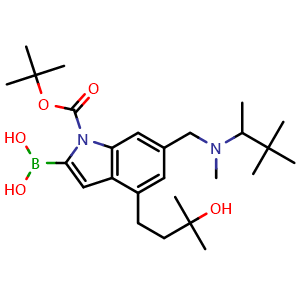 (1-(tert-butoxycarbonyl)-6-(((3,3-dimethylbutan-2-yl)(methyl)amino)methyl)-4-(3-hydroxy-3-methylbutyl)-1H-indol-2-yl)boronic acid