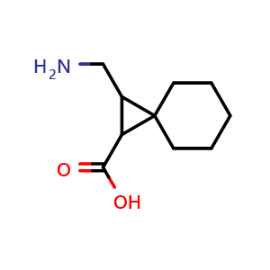 Chemical structure of 2-(aminomethyl)spiro[2.5]octane-1-carboxylic acid , CAS 724772-97-8, AChemBlock Q53881