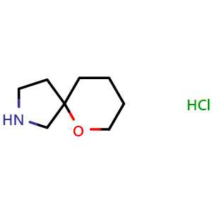 Chemical structure of 6-oxa-2-azaspiro[4.5]decane hydrochloride , CAS 1956322-51-2, AChemBlock Q53892