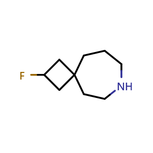 Chemical structure of 2-fluoro-7-azaspiro[3.6]decane , CAS 1823920-24-6, AChemBlock Q53902