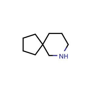 Chemical structure of 7-azaspiro[4.5]decane , CAS 176-73-8, AChemBlock Q53928