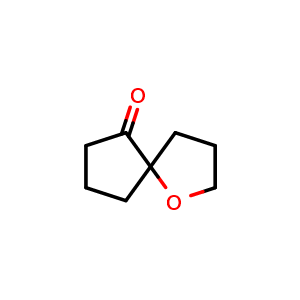 Chemical structure of 1-Oxaspiro[4.4]nonan-6-one , CAS 134179-01-4, AChemBlock Q53938