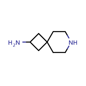 Chemical structure of 7-azaspiro[3.5]nonan-2-amine , CAS 1321603-78-4, AChemBlock Q53942