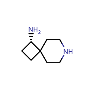 Chemical structure of (S)-7-azaspiro[3.5]nonan-1-amine , CAS 2055848-58-1, AChemBlock Q53943