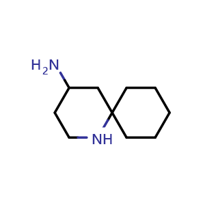 Chemical structure of 1-azaspiro[5.5]undecan-4-amine , CAS 1492977-93-1, AChemBlock Q53945