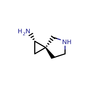 Chemical structure of (1S,3S)-5-azaspiro[2.4]heptan-1-amine , CAS 150516-46-4, AChemBlock Q53956
