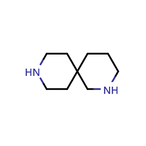 Chemical structure of 2,9-diazaspiro[5.5]undecane , CAS 189510-53-0, AChemBlock Q54006