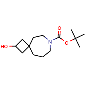 Chemical structure of tert-butyl 2-hydroxy-7-azaspiro[3.6]decane-7-carboxylate , CAS 1445951-30-3, AChemBlock Q54023