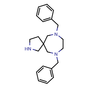 Chemical structure of 7,10-dibenzyl-2,7,10-triazaspiro[4.6]undecane , CAS 1330765-96-2, AChemBlock Q54100